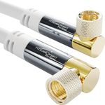 KabelDirekt – Sat Cable, TV Aerial Cable, Coaxial Cable, 90° angled – 3m – 4K Satellite Cable, F Connectors; Available in 0.5-30m (Radio/TV, DVB-T, DVB-C, DVB-S/DVB-S2, internet, white)