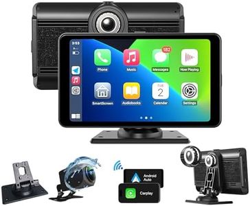 AILEWAY 7" Portable Carplay Screen for Car, Compatible with Wireless Apple Carplay Screen, 2.5 K Dash Cam, 1080p Backup Camera DVR, Car Audio Receivers GPS Navigation Mirror Link, FM, Googel, Siri