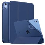 MoKo Case for iPad 10th Generation Case 2022, iPad 10.9 inch Case, Soft TPU Translucent Frosted Back Cover Slim Shell Protective Case with Adjustable Angles, Auto Wake/Sleep, Navy Blue