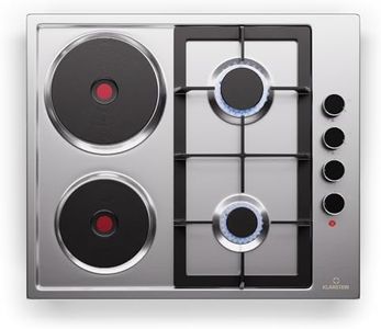 Klarstein estufa de gas butano y placa inducción, doble placa y gas, GLP/Natural, soporte de hierro fundido, seguridad contra fallo de llamarada, eléctrica y cocina de gas butano ideal