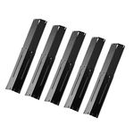 Outspark Universal Heavy Duty Adjustable Porcelain Steel Heat Plate Shield Heat Tent Flavorizer Bar Burner Cover Flame Tamer for Gas Grill Extends from 11.75" up to 21" L (5-Pack)