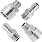 M MINGLE Pressure Washer Adapter Set, 2 Sets 3/8" Quick Connect Fittings, Male Pressure Washer Quick Disconnect Kit, Stainless Steel, 5000 PSI