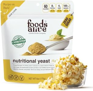 Foods Alive Nutritional Yeast Flakes | Non-Fortified, Plant Based Protein, Vegan Cheese Powder Substitute, Versatile Seasoning for a Wide Range of Dishes (6 oz (Pack of 1))