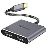 USB C to Dual HDMI Adapter, GADEBAO USB Type C to 2 HDMI Converter, Thunderbolt 3 Dual Monitor HDMI Compatible for MacBook Pro Air,Surface Pro 7,Dell XPS 13/15,etc