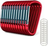 Gold Lion Gear Red Carabiner 3 Inch Strong Clip - 12 Pack Red Clips for Keychains, Hiking, and Outdoor Use - Lightweight, Durable Aluminum for Versatile Indoor and Outdoor Applications