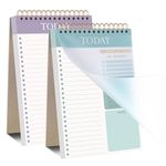 2 Pack To Do List Notepad, Undated Daily Planner A5 Spiral 104 Page To Do List Pad with Hourly Schedule Checklist for Work Study and Personal Oraganizer