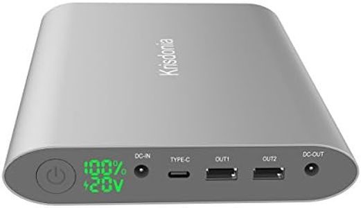 Krisdonia 50000mah Power Bank Batteria Esterna Caricabatterie con Type-C Port + DC Port + Quick Charge 3.0 Dual USB per Notebook, MacBook, Smartphone e Tablet
