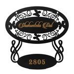 Bright Wood Craft Wooden Personalized Black Laser Cut Jali Name Plate Stylish Look Enhances Home Office Bar Café Restaurant Door Entrance Outdoor Board in Texture with Golden Color Acrylic Embossed Letters with Mirror Shine (13 x 13 inches, Black)