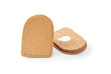 Kaps Orthotic Heel Lift Raise, Genuine Leather and Natural Cork, With Self-Adhesive Backing, Shock Absorbing Support, Relief With Achilles Tendonitis Heel, Women / UK 2-7 / EUR 35-40, Beige