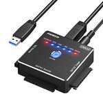 FIDECO USB 3.0 to SATA or IDE Adapter, Hard Drive Adapter for 2.5 or 3.5 inches SATA or IDE HDD SSD, Hard Drive Converter with 12V Power Adapter, Support Offline Clone