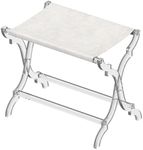 Byingo Acrylic Luggage Rack, Fancy Foldable Suitcase Stand with PET Fabric Shelf for Guest Room, Bedroom, Hotel, Holds Up to 50-100 lb, Modern, Portable, Easy to Use, Heavy-Duty