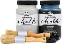 FolkArt Home Décor Chalk 8 fl oz Gray & Black Kit, Including 2 Ultra Matte 2 Piece, 96418 Paint and Brush Set