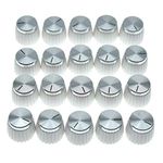 Dopro 20pcs Guitar AMP Amplifier Push on fit Knobs White with Chrome Cap for Marshall Amplifier