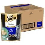 Sheba Fine Premium Adult (1+ Years) Wet Cat Food, Chicken Premium Loaf, 70 g Pouch (Pack of 28), High-moisture gravy cat food for healthy hydration