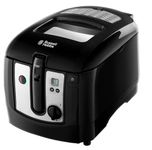 Russell Hobbs Electric Deep Fat Fryer, 3L Capacity/can Cook 1.2kg Food, Digital Timer, Large Observation Window, Non-Stick Coated pan, Adjustable Thermostat, Handle Lift System, 2300W, 24580