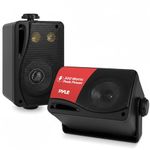 Pyle Outdoor Speakers, Waterproof Speaker System, -Perfect for Indoor/Outdoor Use Patio, Deck, Garage, Poolside, Boat Wall Mount Included