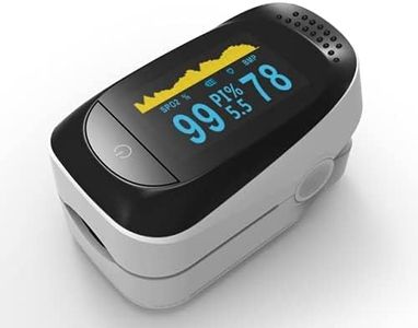 CNZON Pulse Oximeter Fingertip, Digital Blood Oxygen Saturation Monitor for Heart Rate Monitor and SpO2 Levels,Portable OLED Pulse Oximeter (white)