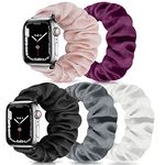 Scrunchie Apple Watch Strap for Women Compatible with iwatch Series 9 8 7 6 5 4 3 2 1 SE (C(Gray/Black/Pink/Purple/White), 38mm/40mm/41mm Small-Size)