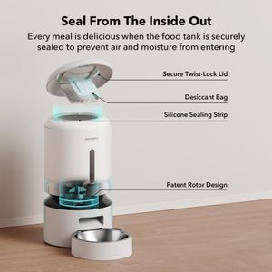 PETLIBRO Automatic Cat Feeder, 5L Smart WiFi Pet Food Dispenser – White