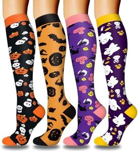 Aoliks Halloween Compression Socks for Women and Men Circulation,Knee High Support Socks for Nurses Flying Hiking