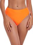 RELLECIGA Women's High Cut Bikini Bottom, Orange, Medium