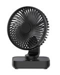 Joneytech Portable Desk Fan，USB Mini Auto Oscillating 90°4000mAh Rechargeable Battery operated Cooling fan with LED Display and Powerful Airflow Silent Table Fans for Bedroom,Office,Home