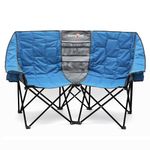 SUNNYFEEL Double Camping Chair, Oversized Padded Foldable Loveseat for Adults, 2-Person Outdoor Chair for Lawn Conversations, Camping, and Relaxation