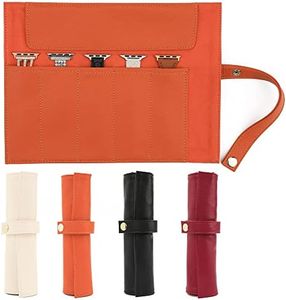 GELVTIC Vegan Leather Travel Watch Band Pouch Holder Roll - 5 Slot Organizer for iWatch Bands, Men & Women Watch Straps