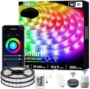 LE LED Strip Lights, Christmas Decorations, 32.8ft WiFi Smart RGB Strips, SMD 5050 LED Rope Light, App&Remote Controlled, Alexa Compatible, Tape Light for Bedroom, Home and Kitchen