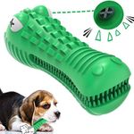 Bestbuy Dog Toothbrush Stick-Puppy Dental Care Brushing Stick Effective Doggy Teeth Cleaning Massager Nontoxic Natural Rubber Bite Resistant Chew Toys for Dogs Crocodile Shape