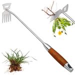 Upgraded Weed Remover Tool 5 Teeth Weeding Tools for Garden Stainless Steel Hand Weed Puller Tool Multi Purpose Uprooting Weeding Tools for Dandelion Patio Crack Lawn Dig Planting Weeding Artifact