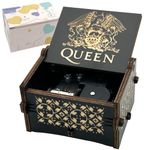 Bohemian Rhapsody-Queen Wind Up Music Box, Vintage Engraved Wood Mechanism Musical Gifts for Birthday Valentine's Day Christmas Thanksgiving