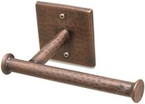 Monarch Abode 17088 Metal Toilet Paper Holder Storage Holds Dispenses - Antique Copper Finish - Rust Resistant Hand Hammered Bathroom Hardware - Antique Copper Toilet Paper Holder Wall Mount