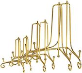 LIONWEI LIONWELI 6 Pack Iron Display Stand,Gold Iron Easel Plate Holder Stand for Displaying Pictures, Plates, Books and Arts (4, 6, 8 inch)