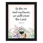 Interio Crafts - We Will Serve The Lord - Positive Bible Verse Wall Framed Poster for Office or Home Wall Decor - Printed Bible Quotes With Frames - Joshua 24:15 - Synthetic Wood - 13 X 10 Inches