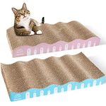 ZooZoo 2-Pack Curved Corrugated Cat Scratchers, Cat Scratching Board Set, Cat Scratching Post