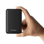 URBN 20000 mAh Premium Black Edition Nano Power Bank | 22.5W Super Fast Charging | Pocket Size| Dual Type C Power Delivery (PD) Output + 1 USB Output for Quick Charge | Two-Way Fast Charge (Black)