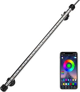 Éclairage pour aquarium, GreenSun LED Lampe d'aquarium avec contrôle APP, Timing et Réglages Musicaux, IP68 Étanche, RGB, 48cm