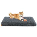 Feandrea Dog Bed, Orthopedic Dog Bed, Fluffy Dog Mattress, Egg Crate Foam Large Dog Bed Pet Bed with Removable Washable Cover, XL, for Medium and Large Dogs, 110 x 73 x 10 cm, Dark Grey PGW213G02