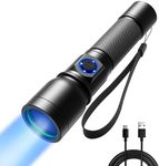 Consciot UV Flashlight Black Light USB-C Rechargeable, 365nm LED Ultraviolet Blacklight, Portable Woods Lamp for Pet Urine Detection, Dry Stains, Bed Bug, Curing Resin and Gel Nails, Yooperlites