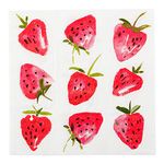 Restaurantware White Paper Luncheon Napkin - Strawberry Watercolor - 13" x 13" - 20 Count Box