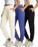 3 Pack Womens Pants Athletic Sweatpants Joggers Yoga Pajama Hiking Golf Gym Lounge Casual Pockets Sleep Activewear Running Summer Workout High Waisted Teen Active Athleisure Ribbed Ladies PJ