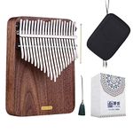 LingTing Kalimba 21 keys Thumb Piano Mbira Finger Piano Gift for Kids Adult Beginners Professional（LT-K21W,rain whisperer)