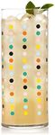 Libbey Vintage Dots Drinking Glasses Set of 4, Colorful, Retro Polka Dot Design Glass Cups Set, Dishwasher Safe Water Glasses Set for Beverages