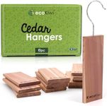 ecoKiwi Moth Repellent for Wardrobes & Clothes - 10 Pack Cedar Wood Hanging Blocks - Cedarwood Moth Repellent Wardrobe Freshener - 100% Natural Oil Storage Moth Repellent for Drawers with Sandpaper