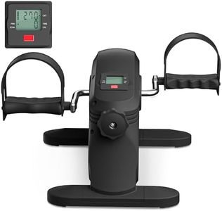 OneTwoFit Mini Exercise Bike Portable Pedal Exerciser Legs and Arms Fitness Cycling with LCD Display for Seniors Rehab