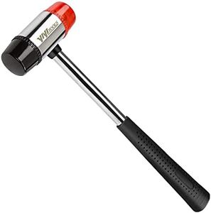 YIYITOOLS Double-Faced Soft Mallet, Hammer, Jewelry, Wood, Flooring Installation, Non Sparking Blow and Plastic Handle – 35-mm, Red and Black