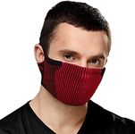 Naroo F5s - 2-in-1 Reversible Reusable Dust Filtering Breathable Pro Sport Face Mask for Running Hiking Biking (Black-red)