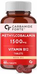 Carbamide Forte Vitamin B12 Supplements - Methylcobalamin 1500mcg Vitamin b12 tablets| B12 supplement for men & Women | Active form of b12-60 Tablets