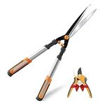 AIRAJ Lightweight Hedge Shears(600mm),with Ergonomic Lightweight Anti-Slip Handles and Razor-Sharp Blades,Professional Garden Shears for Hedges, Shrubs and Bushes - Easy Cutting and Trimming